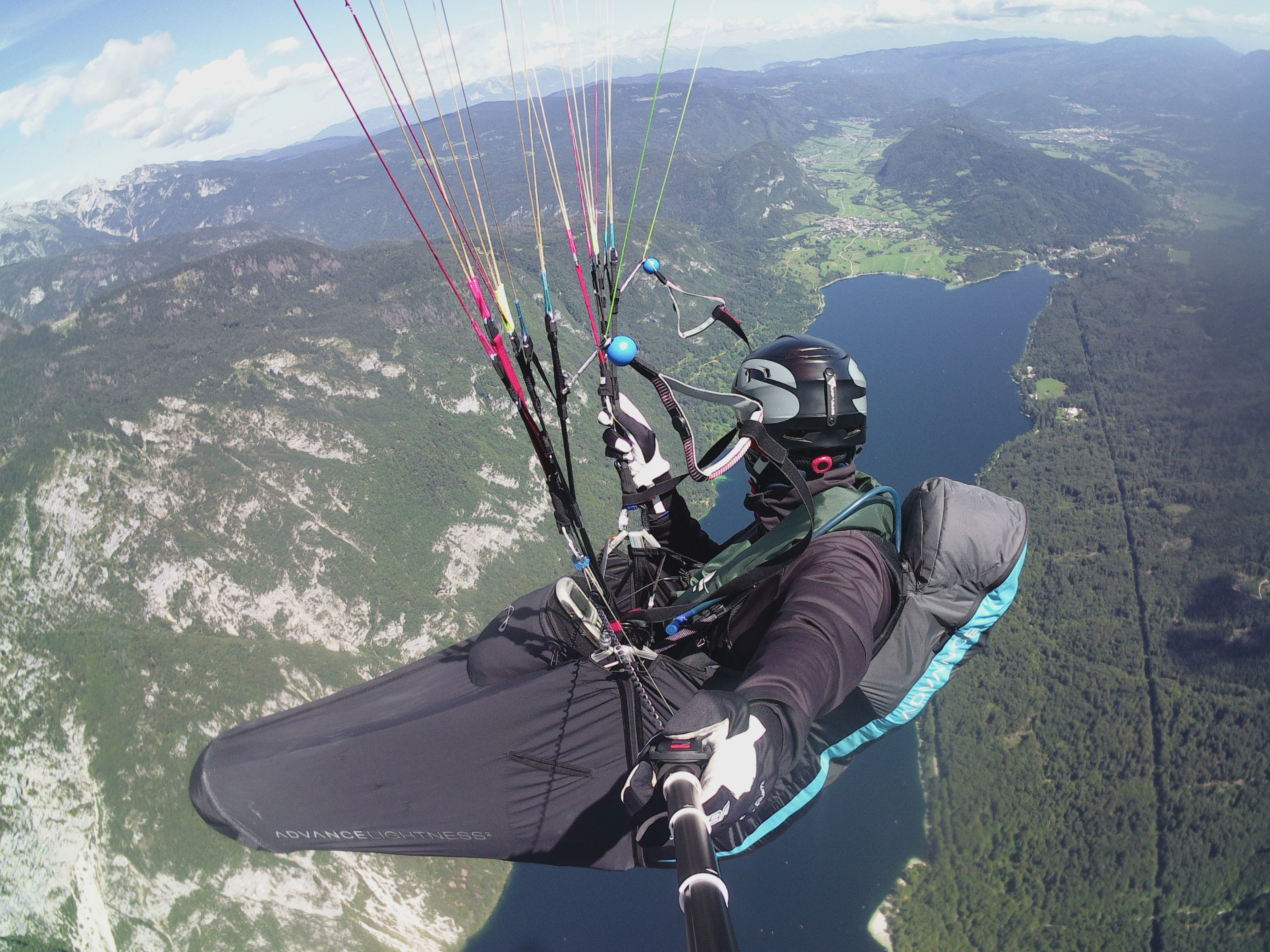 Streckenflug über dem Wocheinersee